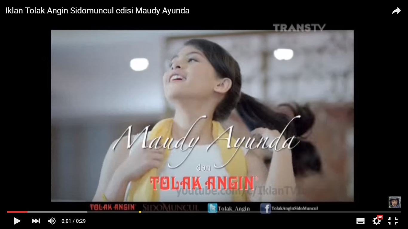 Nampang di Iklan Tolak Angin