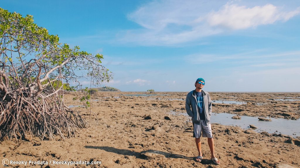 Pantai Batu Hitam di Pulau Karamian